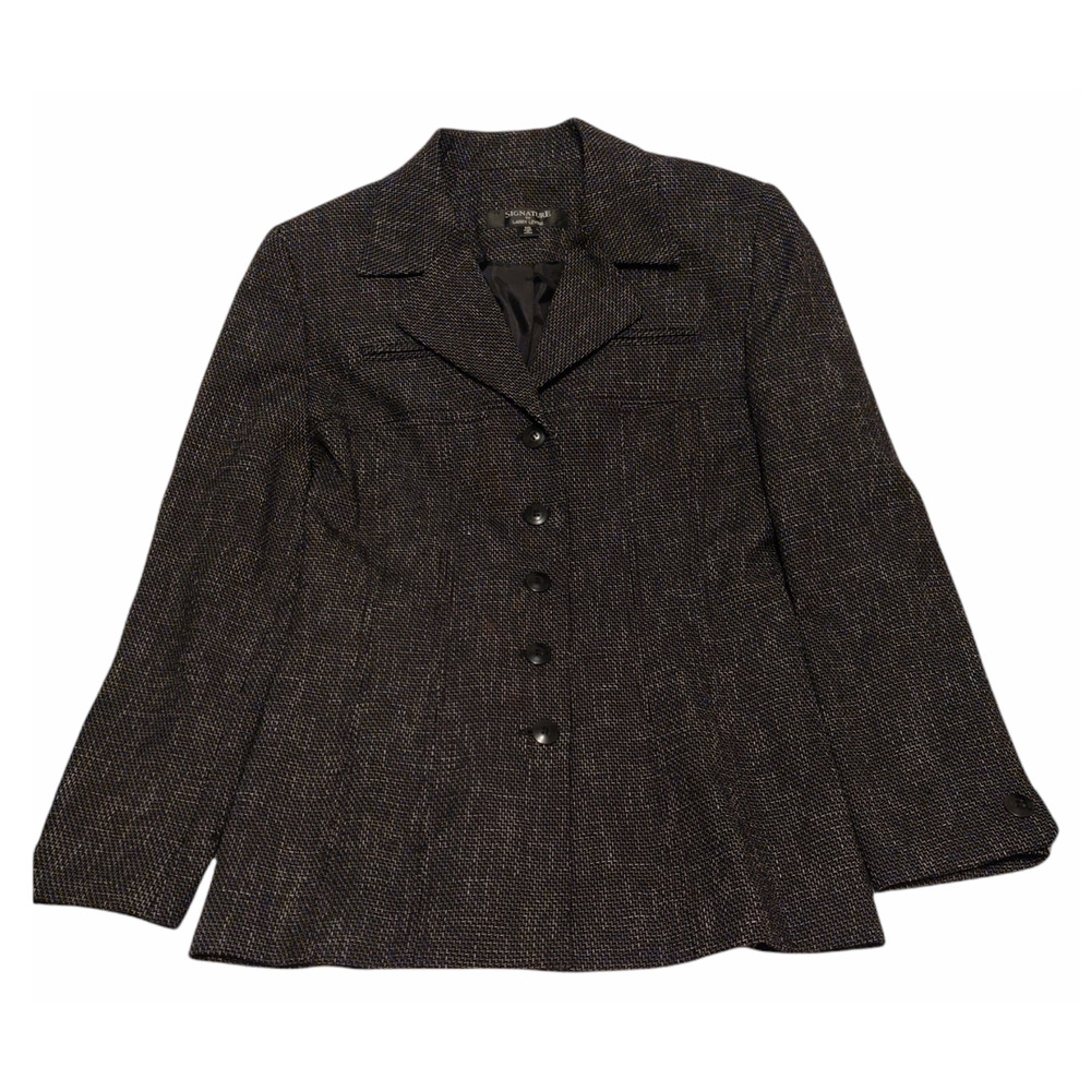 SIGNATURE BY LARRY LEVINE WOMEN'S BUTTON UP JACKET BLAZER SIZE 10